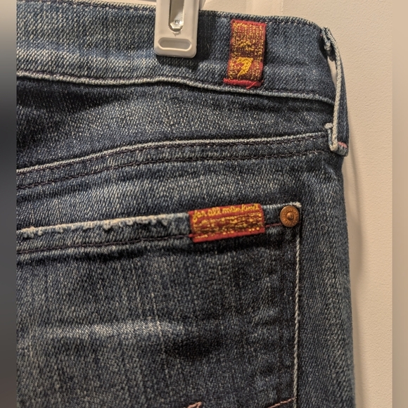 7 For All Mankind Women's Boot Cut Jeans - Dark Blue - Picture 7 of 9